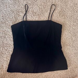 MaxMara Black Velvet Camisole Top Made in Italy Size 12